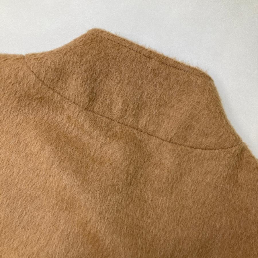 wafu ワフ ウール モヘア混 コート ポンチョ ブラウン系 レディース