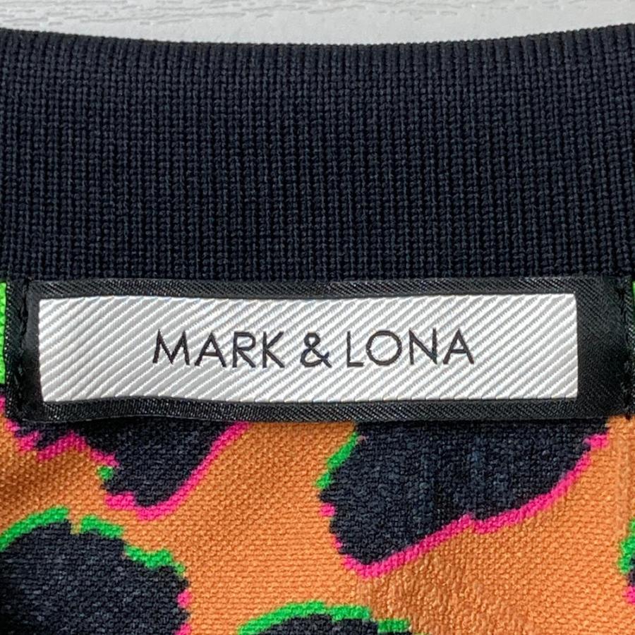 MARK\u0026LONA マークアンドロナ  半袖ポロシャツ スカル ワッペン レオパード柄 ブラウン系 36 ゴルフウェア レディースの画像