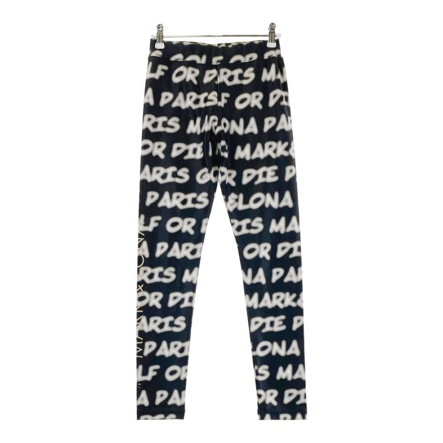 美品MARK & LONA マークアンドロナ レギンス レディース38 MARK&LONA マークアンドロナ レギンスパンツ スカル 総柄 ブラック系
