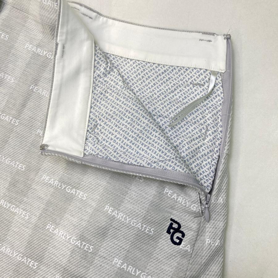 PEARLY GATES パーリーゲイツ  ストレッチ スカート ロゴ総柄 グレー系 0 ゴルフウェア レディースの画像