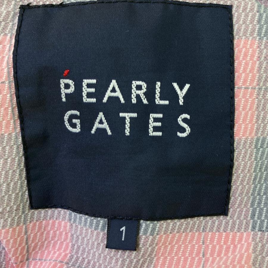 サイズ：1 PEARLY GATES パーリーゲイツ  長袖オールインワン チェック柄 レッド系 [240101479628] ゴルフウェア レディース ストスト PEARLY GATES パーリーゲイツ 長袖オールインワン チェック柄 レッド系