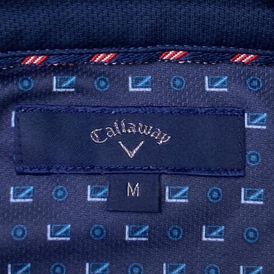 サイズ：LL CALLAWAY キャロウェイ  長袖ポロシャツ ボタンダウン 総柄 ネイビー系 [240101445524] ゴルフウェア メンズ ストスト CALLAWAY キャロウェイ 長袖ポロシャツ ボタンダウン 総柄