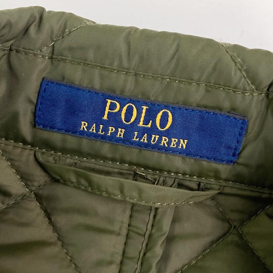 【美品】POLO ポロラルフローレン コットン テーラードジャケット カーキ 美品】POLO ポロラルフローレン コットン テーラードジャケット