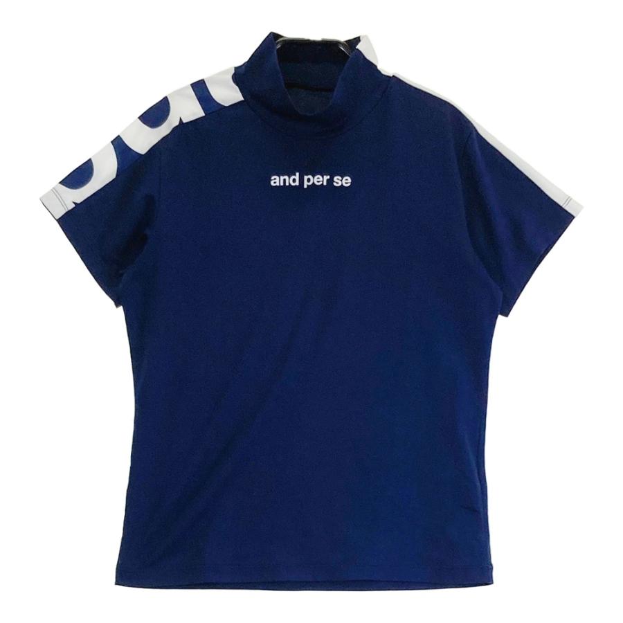 andperse ネイビー ハイネックシャツ and per se アンパスィ レディース ハイネックシャツ ネイビー AND PER