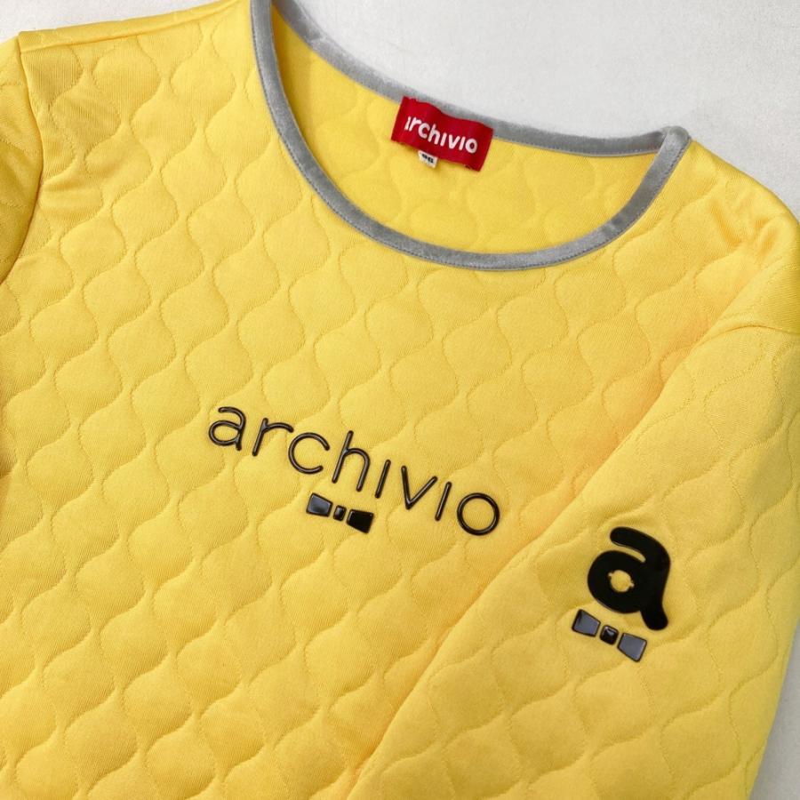 サイズ：36 ARCHIVIO アルチビオ  キルティング 長袖トレーナー  イエロー系 [240101480188] ゴルフウェア レディース ストスト archivio（アルチビオ） キルティング 長袖トレーナー イエロー系 36