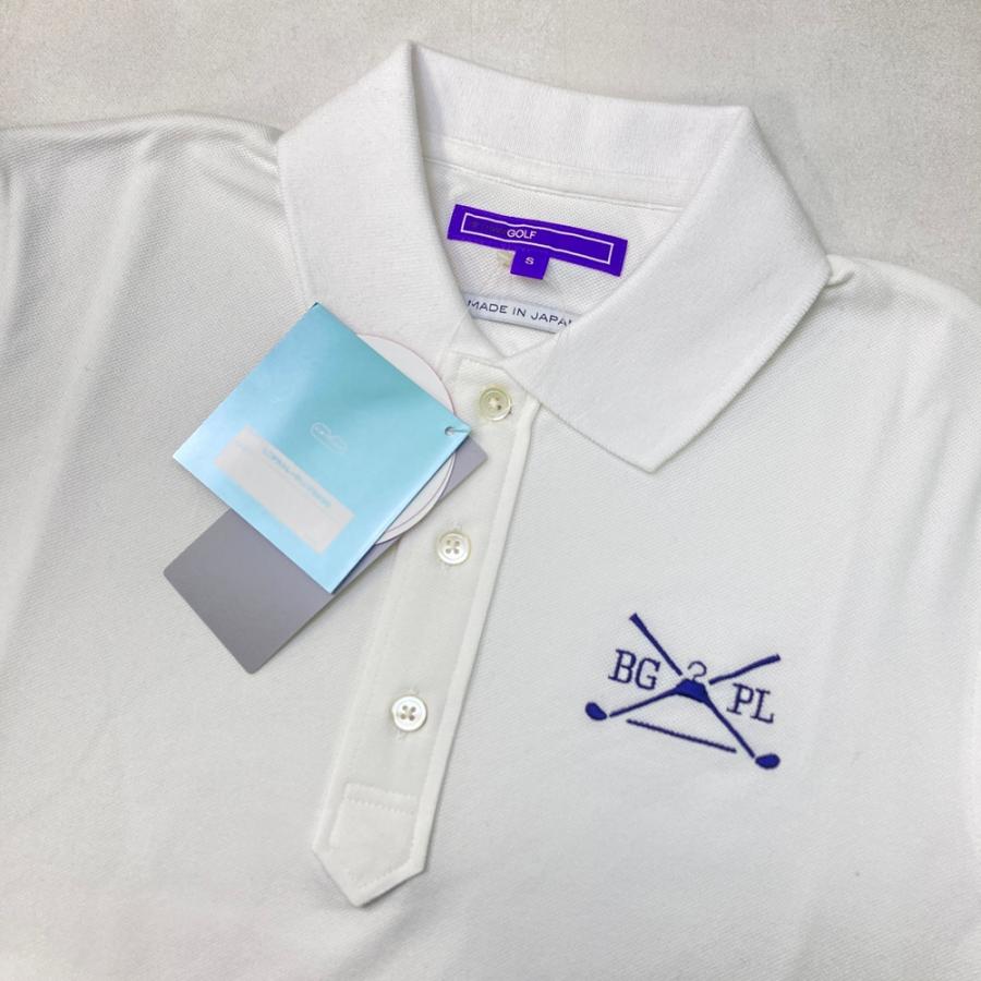 【新品】BEAMS GOLF ビームスゴルフ  半袖ポロシャツ 刺繍  ホワイト系 S ゴルフウェア メンズの画像