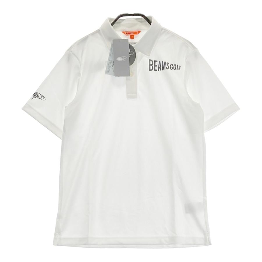 サイズ：S BEAMS GOLF ビームスゴルフ  半袖ポロシャツ プリント  ホワイト系 [240101480243] ゴルフウェア メンズ ストスト 新品】BEAMS GOLF ビームスゴルフ 半袖ポロシャツ プリント
