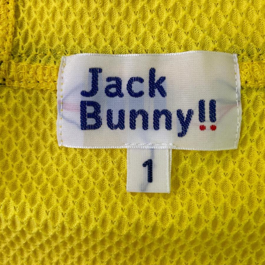 【美品】ジャックバニー　テープロゴ　メッシュ　ワッペンロゴ　ジップジャケット　０ JACK BUNNY ジャックバニー ロゴライン ジップパーカー イエロー系 1