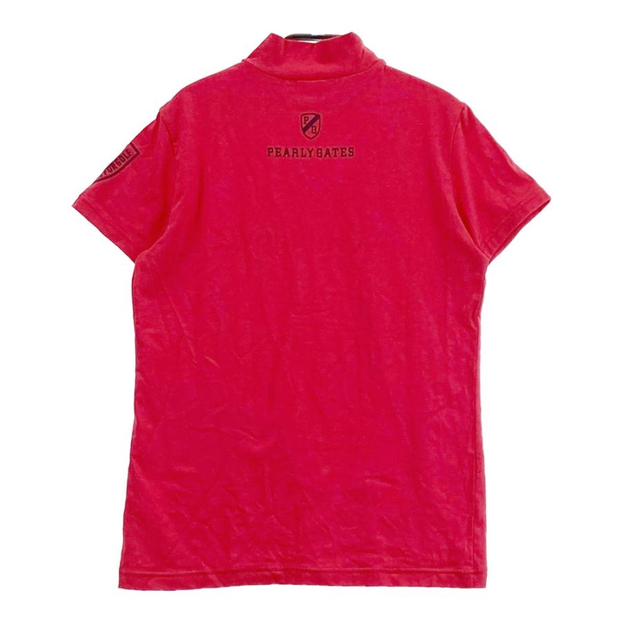 サイズ：1 PEARLY GATES パーリーゲイツ  ハイネック半袖Tシャツ  レッド系 [240101430138] ゴルフウェア レディース ストスト PEARLY GATES パーリーゲイツ ハイネック 半袖Tシャツ レッド系