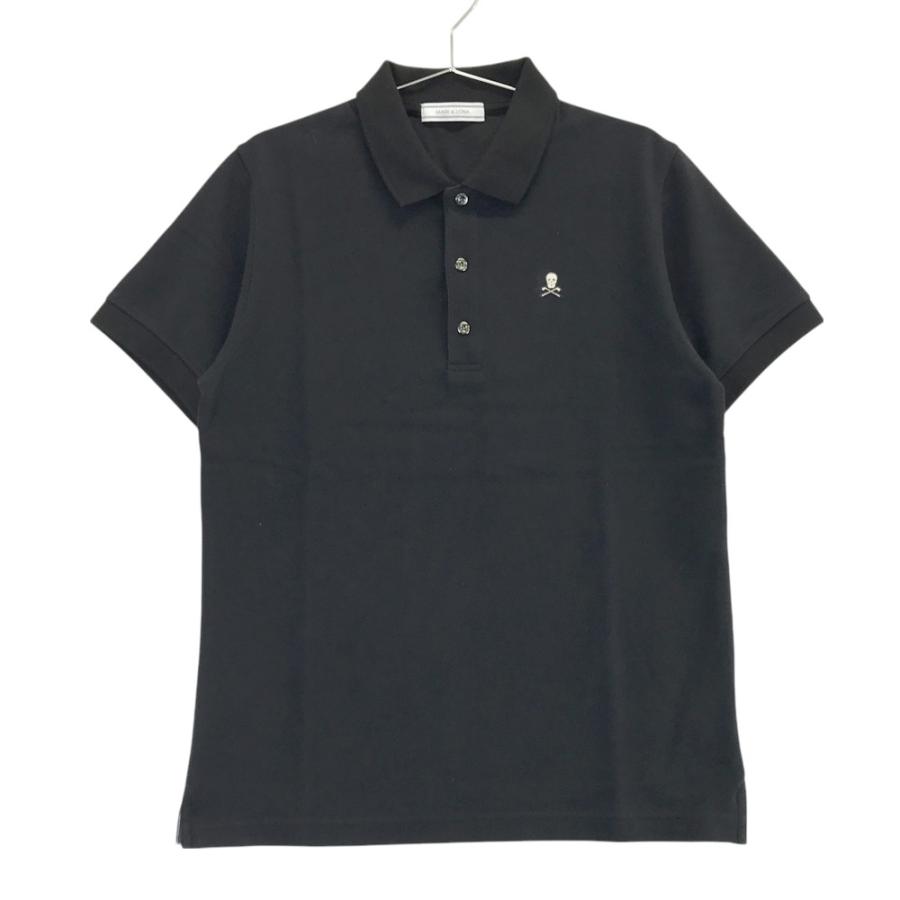 未使用◆MARK＆LONA GOLF マークアンドロナ 半袖ポロシャツ MARK&LONA マークアンドロナ 半袖ポロシャツ ブラック系 L ゴルフ
