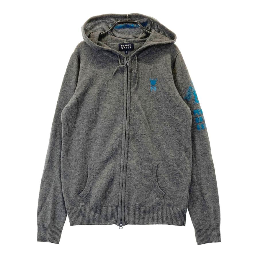パーリーゲイツ　カシミヤ　ブルゾン PEARLY GATES パーリーゲイツ カシミヤ ニット ジップパーカー グレー
