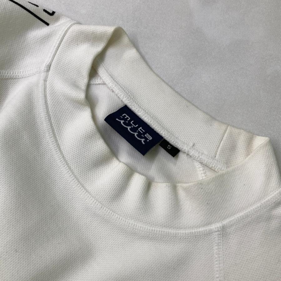 MUTA MARINE ムータマリン ハイネック長袖Tシャツ 袖ライン ホワイト系