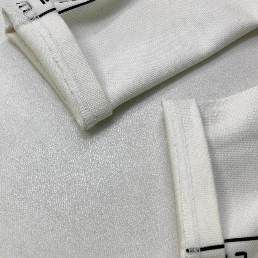 サイズ：5 MUTA MARINE ムータマリン  ハイネック長袖Tシャツ　袖ライン  ホワイト系 [240101482103] ゴルフウェア メンズ ストスト MUTA MARINE ムータマリン ハイネック長袖Tシャツ 袖ライン ホワイト系