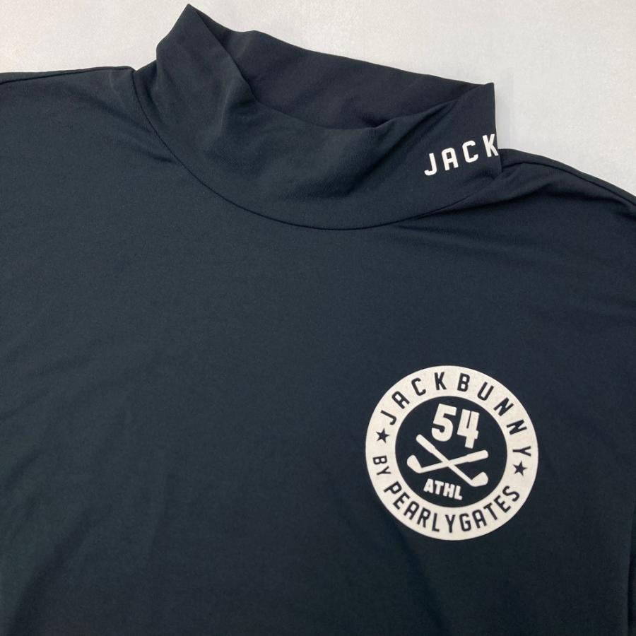 サイズ：6 JACK BUNNY ジャックバニー 2024年モデル ハイネック長袖Tシャツ  ブラック系 [240101474235] ゴルフウェア メンズ ストスト JACK BUNNY ジャックバニー ハイネック 長袖Tシャツ ブラック系 6
