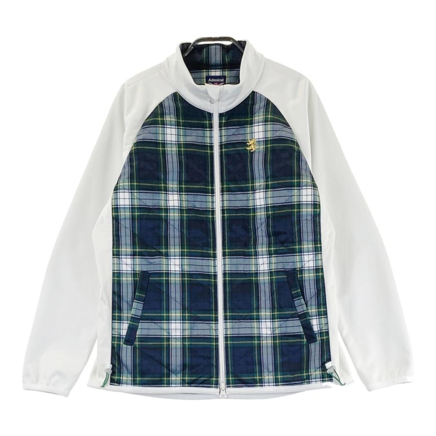 ADMRIAL GOLF フリースジャケット チェック柄レディース(L) ADMIRAL アドミラル 裏フリース ジップジャケット チェック柄 グリーン