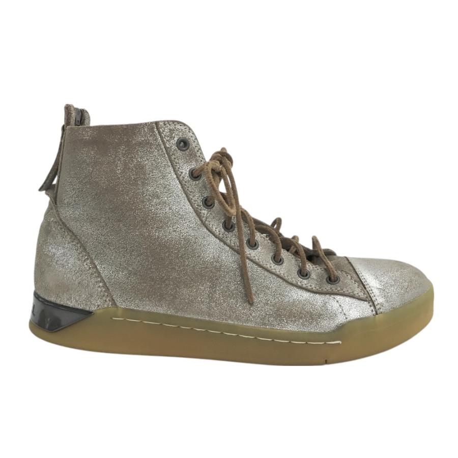 DIESEL ディーゼル DIAMOND ハイカット レザー スニーカー シルバー系
