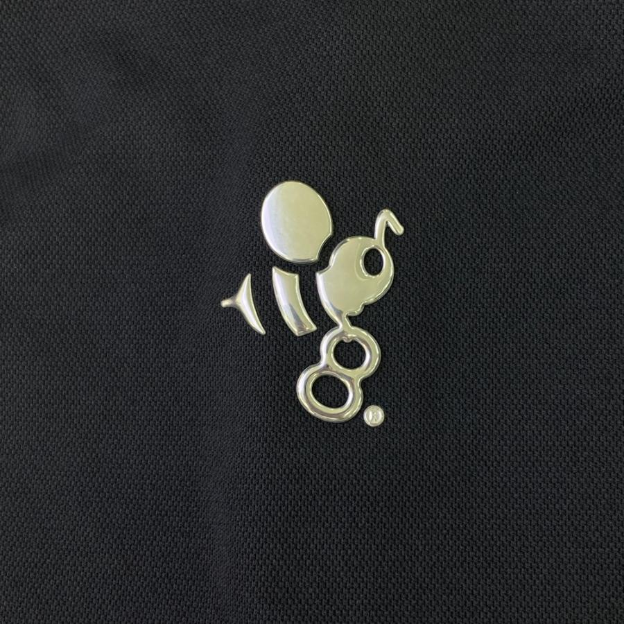 coco 中古 ハチヤーズ 8YARDS レディース 半袖ポロシャツ M 黒 ブラック 立体ロゴ ハチヤーズ 半袖ポロシャツ 白×黒 バックロゴ ロゴワッペン