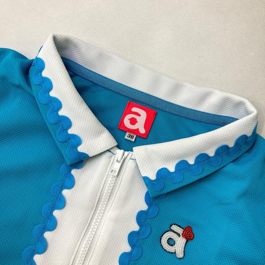 ARCHIVIO アルチビオ 襟付 ジップベスト ブルー系 38 ゴルフウェア