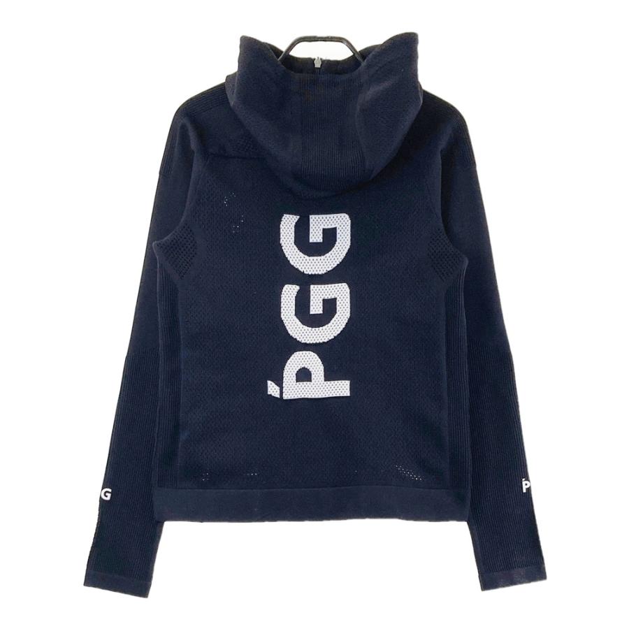 美品 パーリーゲイツ フーディパーカー ニット ゴルフウェア ネイビー PG PGG PEARLY GATES パーリーゲイツ ; ニットジップパーカー