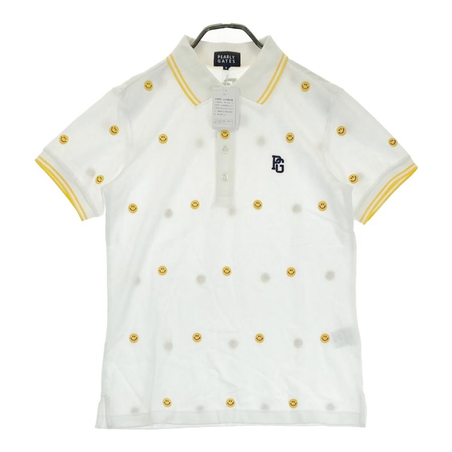 未使用　PEARLY GATES ポロシャツ ゴルフウェア 刺繍 ニコちゃん PEARLY GATES パーリーゲイツ 半袖ポロシャツ 刺繍 ニコちゃん