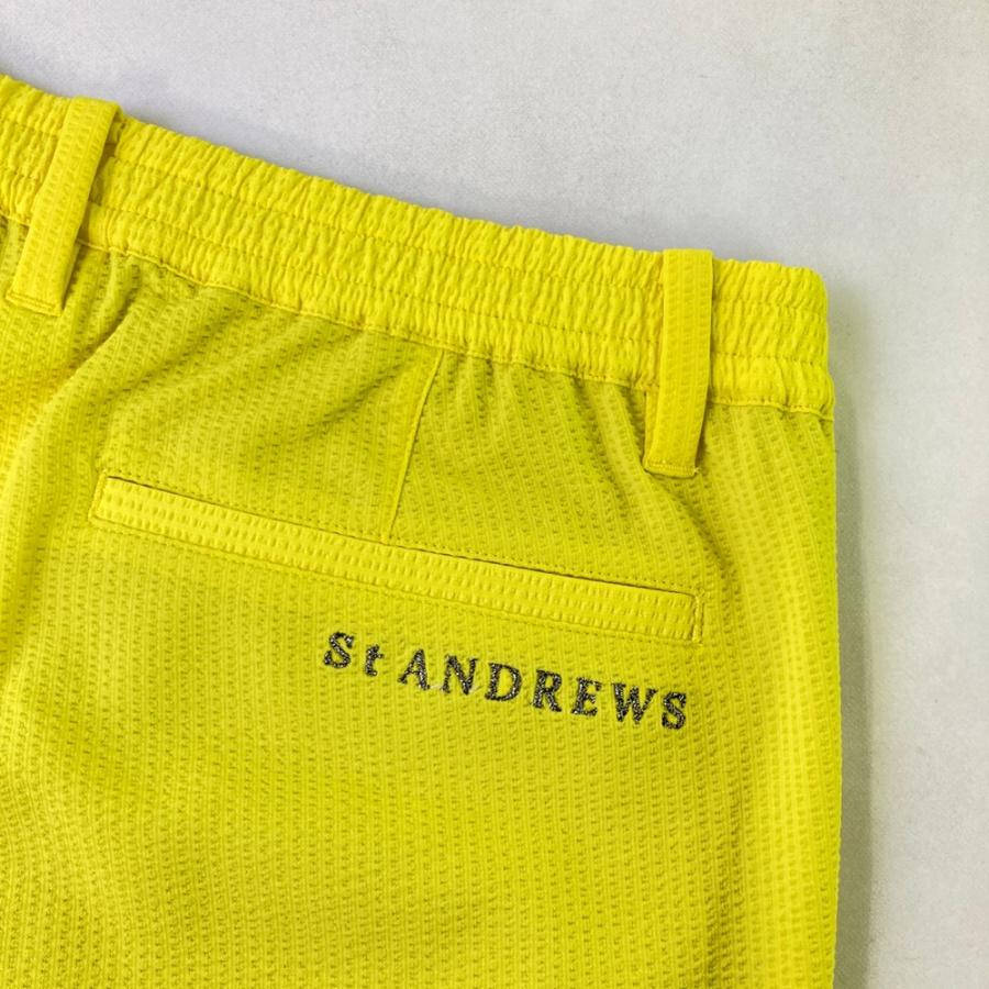 サイズ：LL ST ANDREWS セントアンドリュース 2023年モデル サッカー ハーフパンツ  イエロー系 [240101484231] ゴルフウェア メンズ ストスト St ANDREWS 【新品】ST ANDREWS セントアンドリュース 2023年モデル