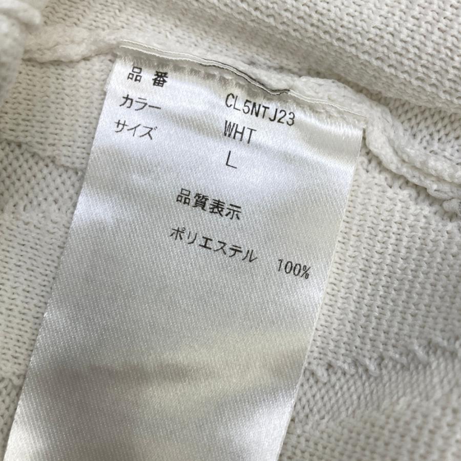 CLUNK クランク ハイネック ニット セーター 総柄 ホワイト系 L ゴルフ