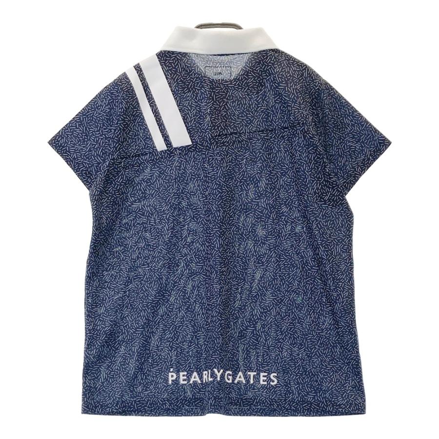 PGG PEARLY GATES パーリーゲイツ 半袖ポロシャツ 総柄 ネイビー