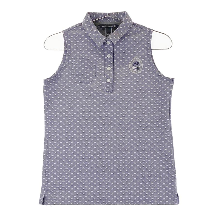 ZOY ゾーイ ノースリーブ ポロシャツ 花柄 ネイビー 36 38 レディース ZOY ゾーイ ノースリーブ ポロシャツ 花柄 ネイビー 36 38 レディース