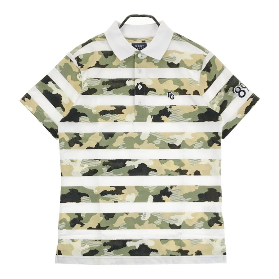 サイズ：7 PEARLY GATES パーリーゲイツ  半袖ポロシャツ カモフラ柄 カーキ系 [240101410980] ゴルフウェア メンズ ストスト サイズ：7 PEARLY GATES パーリーゲイツ 半袖ポロシャツ