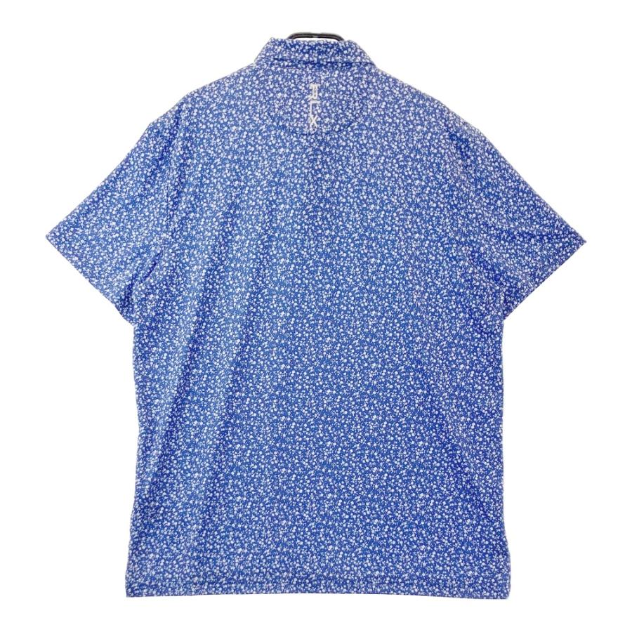【美品】RLX　RALPH LAUREN　半袖ゴルフウェア　総柄ポロシャツ　XL RLX ラルフローレン 半袖ポロシャツ 小花 総柄 ブルー系 XL