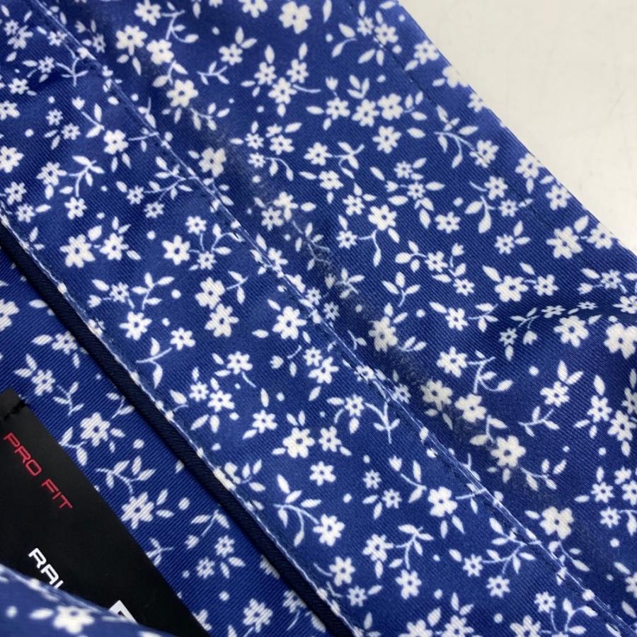 RLX ラルフローレン 半袖ポロシャツ 小花 総柄 ブルー系 XL