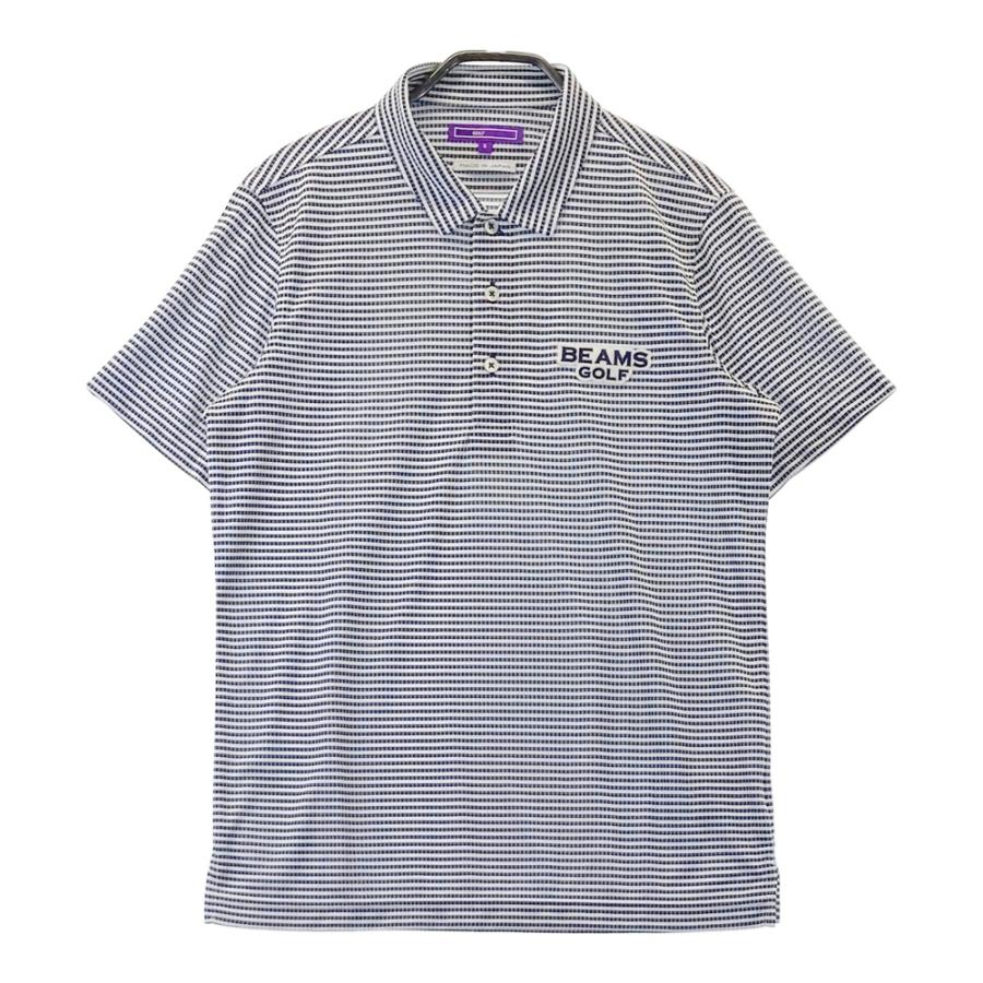 サイズ：S BEAMS GOLF ビームスゴルフ  半袖ポロシャツ ボーダー柄 ネイビー系 [240101384387] ゴルフウェア メンズ ストスト BEAMS GOLF ビームスゴルフ 半袖ポロシャツ ボーダー柄 ネイビー