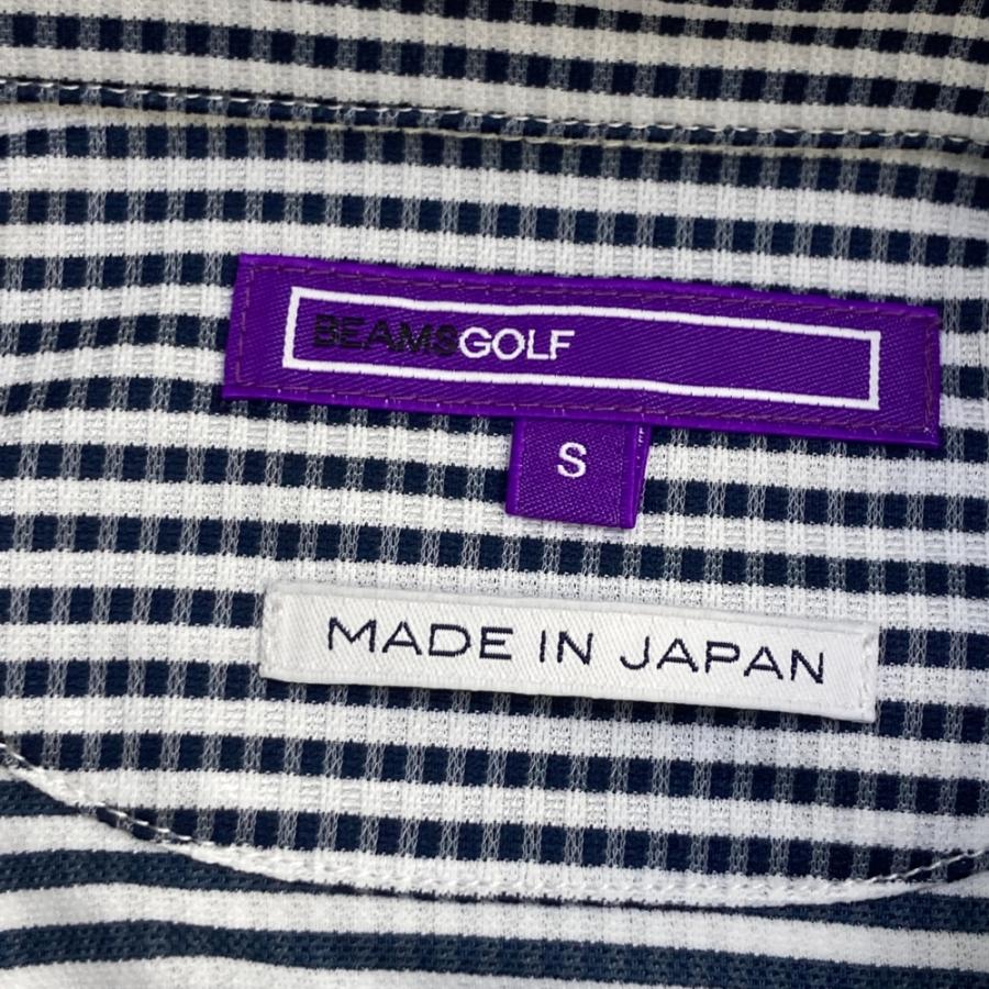 サイズ：S BEAMS GOLF ビームスゴルフ  半袖ポロシャツ ボーダー柄 ネイビー系 [240101384387] ゴルフウェア メンズ ストスト BEAMS GOLF ビームスゴルフ 半袖ポロシャツ ボーダー柄 ネイビー