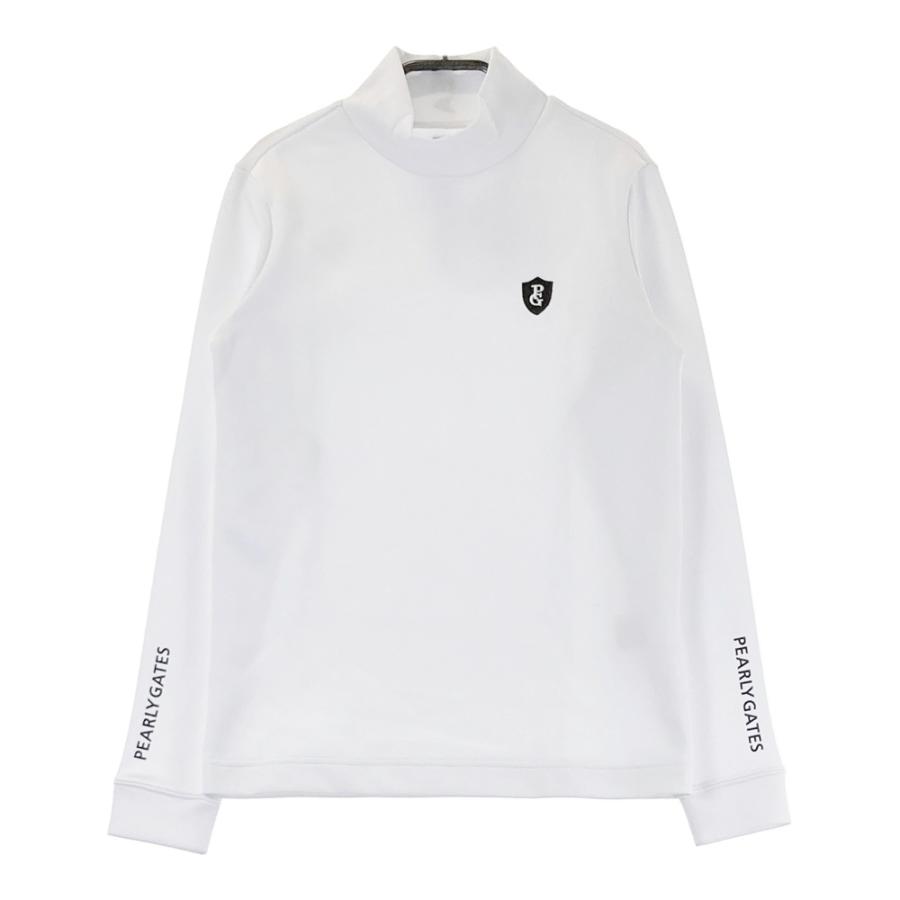 サイズ：1 PEARLY GATES パーリーゲイツ  ハイネック長袖Tシャツ  ホワイト系 [240101461673] ゴルフウェア レディース ストスト PEARLY GATES パーリーゲイツ ハイネック 長袖Tシャツ ホワイト