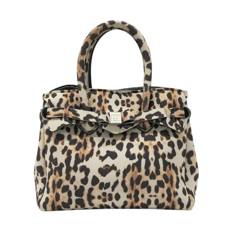 SAVE MY BAG セーブマイバッグ ハンドバッグ レオパード柄 ベージュ系 