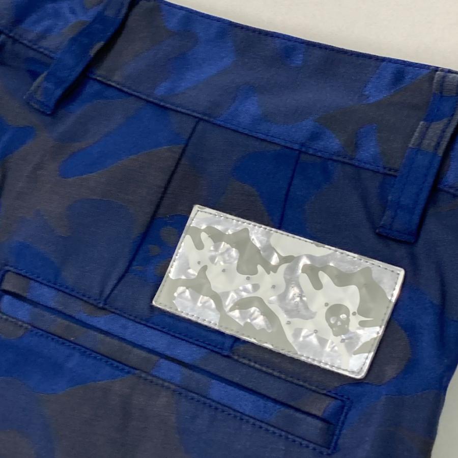 MARK LONA マークアンドロナ　水色 迷彩柄 ゴルフパンツ MARK&LONA マークアンドロナ ストレッチパンツ カモフラ 迷彩柄