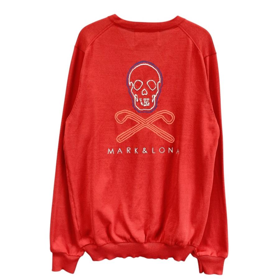 【未使用】マークアンドロナ　セーター　Mサイズ MARK&LONA マークアンドロナ Vネック ニット セーター レッド系