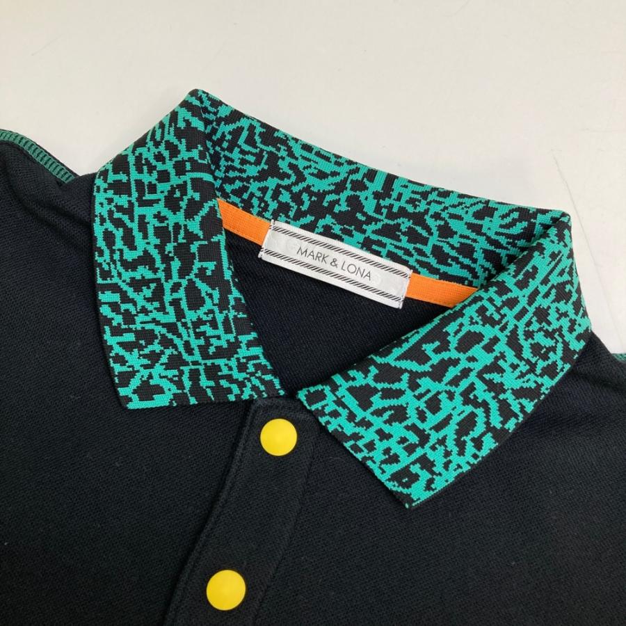 MARK&LONA マークアンドロナ 裾ドロスト 半袖ポロシャツ 総柄