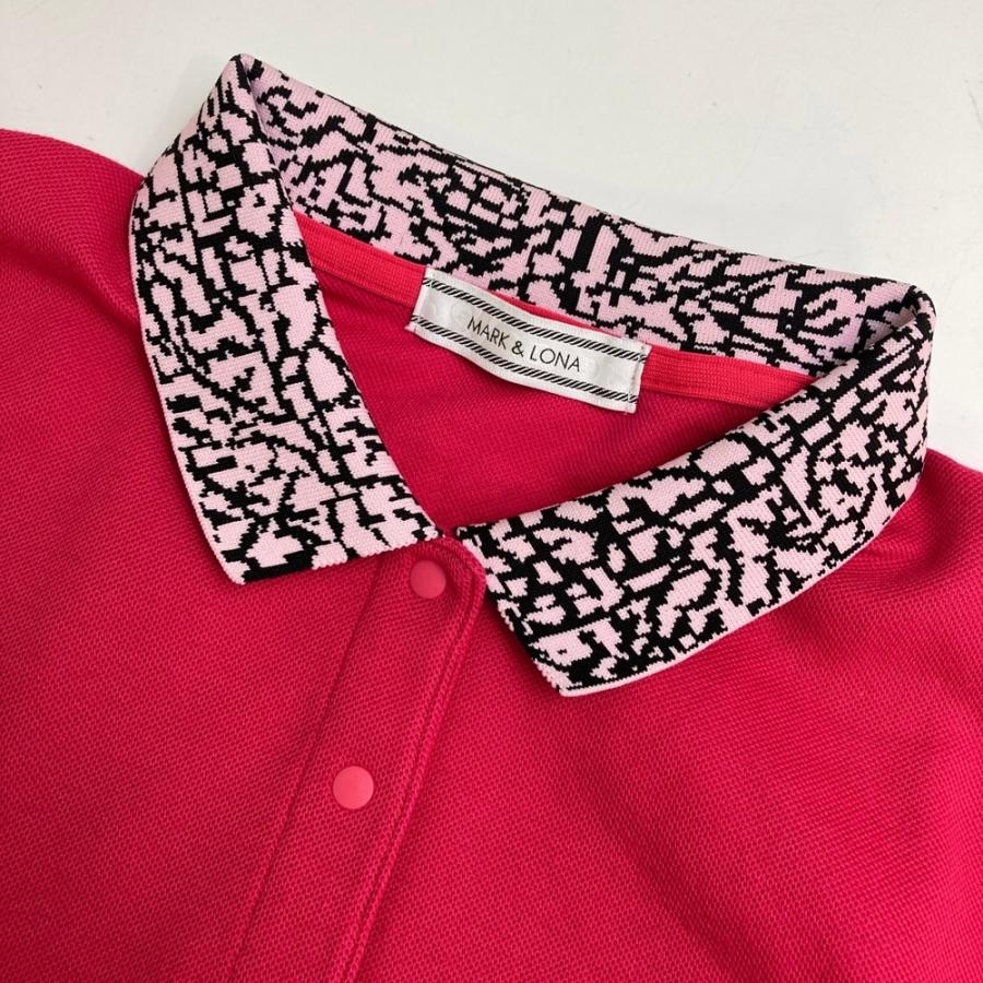 MARK&LONA マークアンドロナ 裾ドロスト 半袖ポロシャツ 総柄