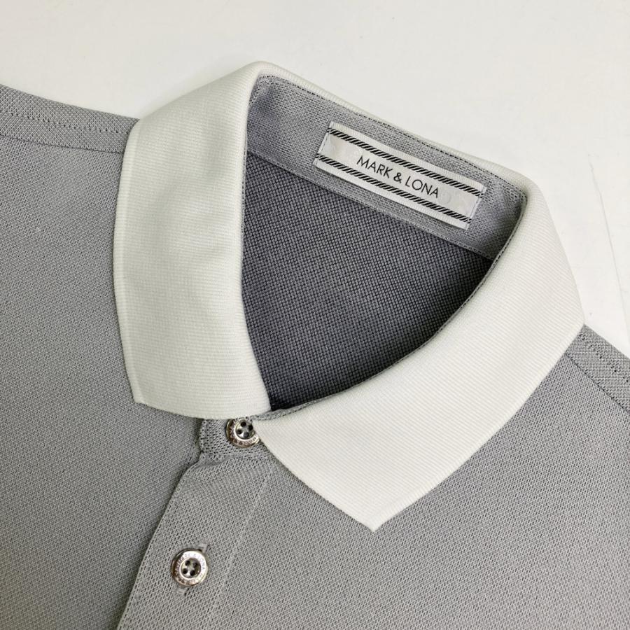 MARK&LONA マークアンドロナ ニット 半袖ポロシャツ グレー系 M ゴルフ