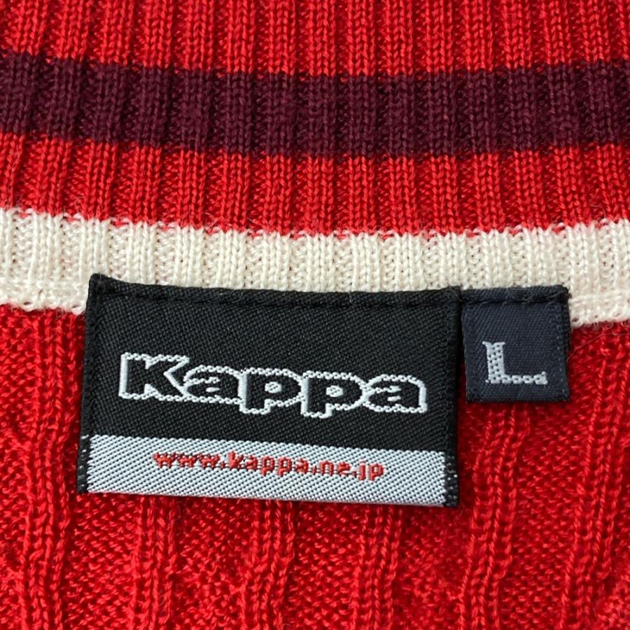KAPPA GOLF カッパゴルフ ニットベスト レッド系 L ゴルフウェア 