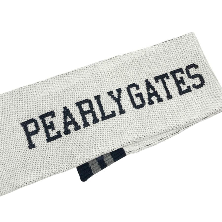 PEARLY GATES パーリーゲイツ 2024年モデル ウール混 ロゴマフラー ワッペン  ホワイト系 FR [240101488532] ゴルフウェア ストスト PEARLY GATES パーリーゲイツ 2024年モデル ウール混 ロゴマフラー