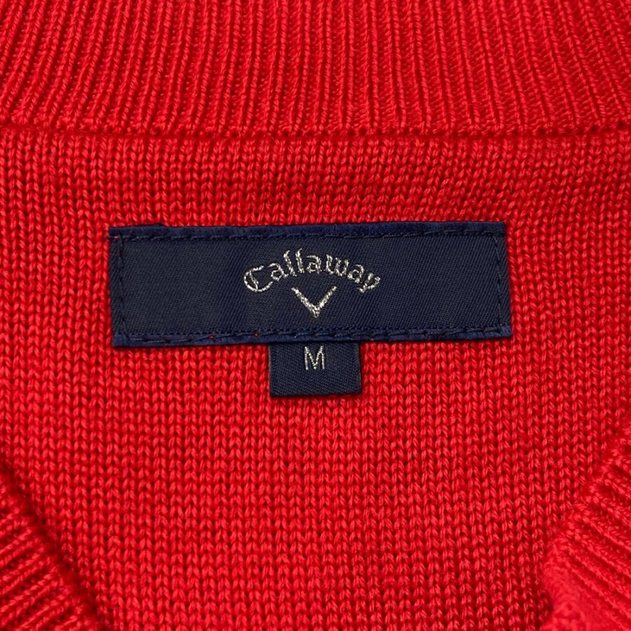 値下げ☆ 新品　callaway キャロウェイゴルフ ベスト M 元17600円 Callaway（キャロウェイ） ニットベスト レッド系 M ゴルフウェア