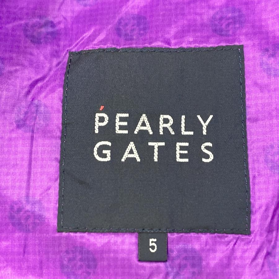 PEARLY GATES パープル ロゴパーカー PEARLY GATES パーリーゲイツ 薄手 ナイロン ジップパーカー 総柄