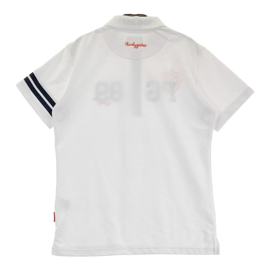 美品✨パーリーゲイツ 半袖ポロシャツ ワッペン 刺繍 ロゴ ホワイト 5(L) PEARLY GATES パーリーゲイツ 半袖ポロシャツ ワッペン ホワイト
