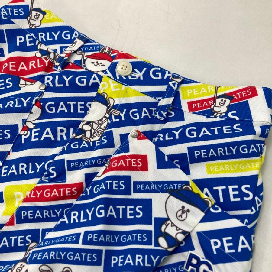 PEARLY GATES パーリーゲイツ ×LINE FRIENDS ストレッチ スカート 総柄 ブルー系 0 ゴルフウェア レディースの画像