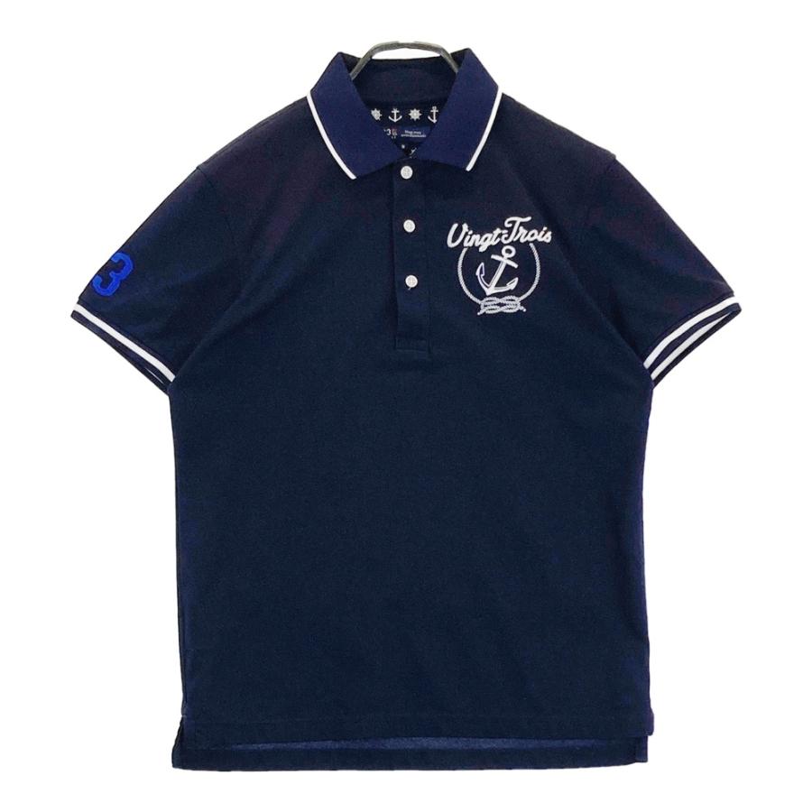 23区GOLF - 極美品 23区GOLF ニジュウサンク 半袖 ポロシャツ 1 (S) ネイビー 23区GOLF ニジュウサンクゴルフ 半袖ポロシャツ ネイビー系 M