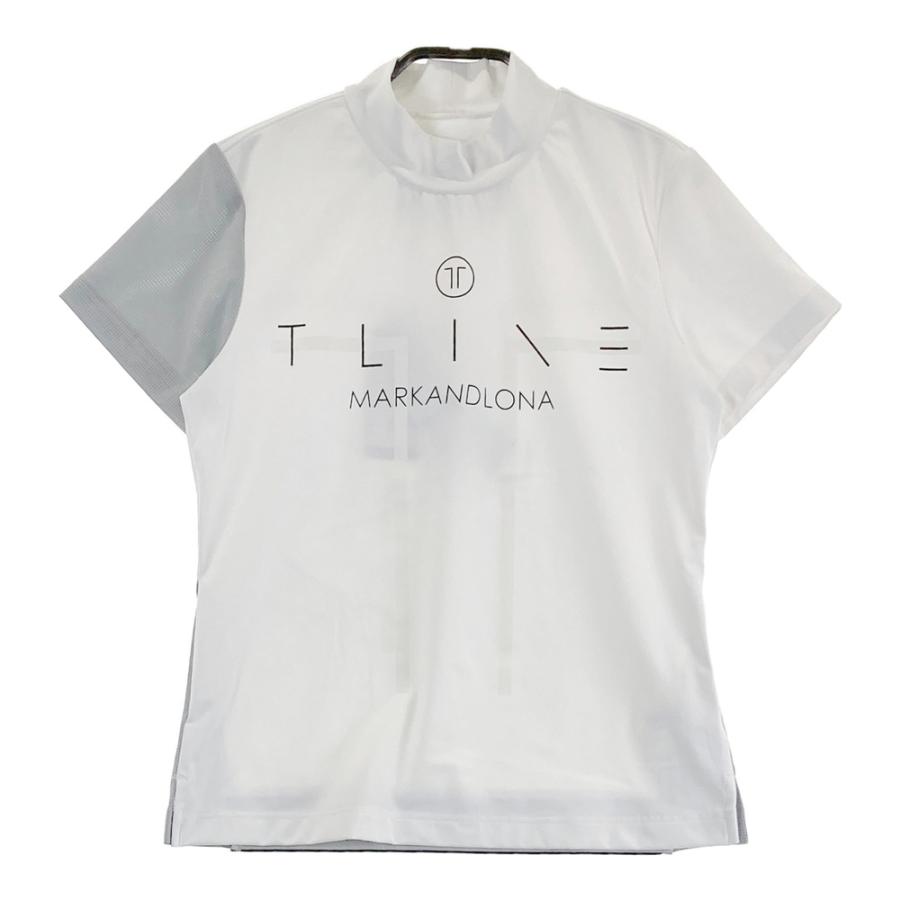 サイズ：34 MARK&LONA マークアンドロナ 2024年モデル ハイネック 半袖Tシャツ  ホワイト系 [240101489856] ゴルフウェア レディース ストスト 新品】MARK&LONA マークアンドロナ 2024年モデル ハイネック 半袖T
