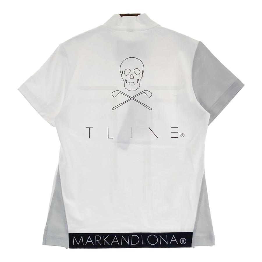 サイズ：34 MARK&LONA マークアンドロナ 2024年モデル ハイネック 半袖Tシャツ  ホワイト系 [240101489856] ゴルフウェア レディース ストスト 新品】MARK&LONA マークアンドロナ 2024年モデル ハイネック 半袖T