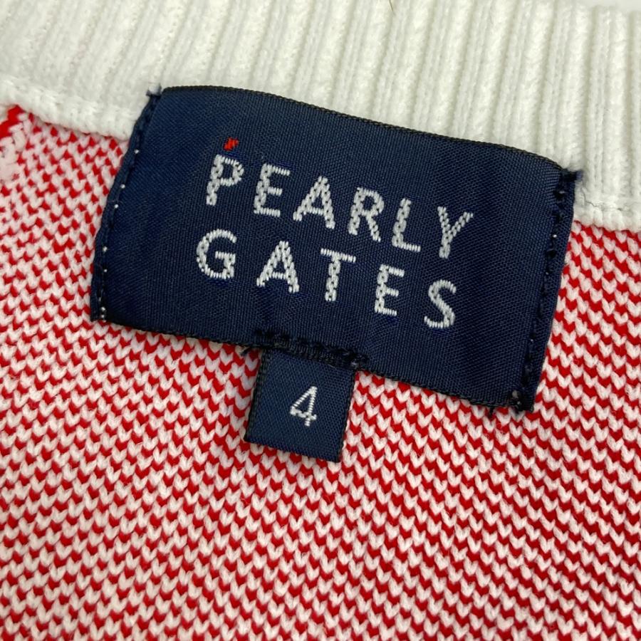 PEARLY GATES（パーリーゲイツ） Vネック ニットベスト ケーブル編み
